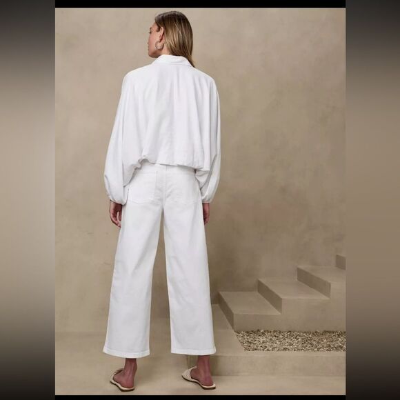 Banana republic HIGH-RISE WIDE-LEG CROPPED JEAN SIZE 32 14 %634406 jeans ecru - Picture 7 of 7